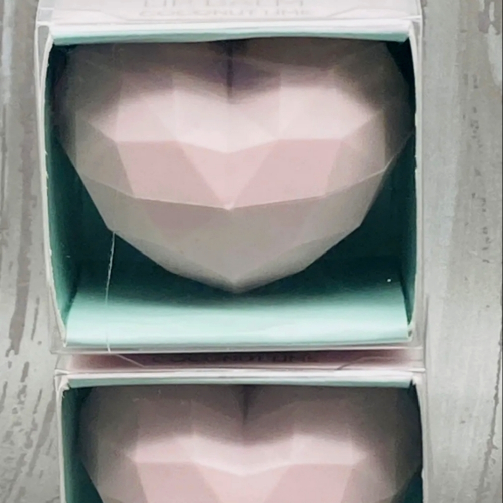 2 Rebels Refinery Lip Balm Natural Flavor Geometric Heart Pink Coconut Lime New